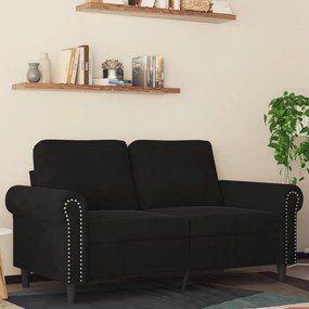 Divano A 2 Posti Nero 120 Cm İn Velluto /