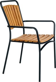 Sedie da esterno in set di colore naturale in legno massiccio/in metallo 2 pz Cleveland – House Nordic