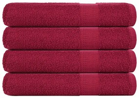 Asciugamani Per Sauna 4pz Bordeaux 80x200cm 360g/m² 100% Cotone /