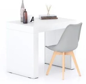 Scrivania Evolution 90x60, Bianco Frassino con Due Gambe