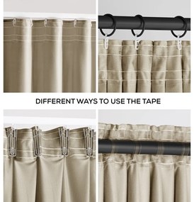 Tenda parzialmente oscurante marrone/beige in velluto 140x245 cm Pleat – Restilo