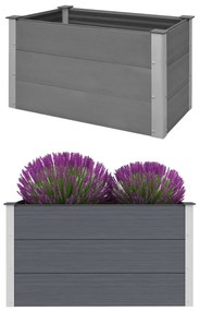 Letto Rialzato Da Giardino İn Wpc 100x50x54 Cm Grigio /