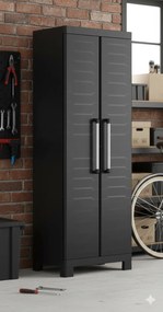 Armadio in Resina 4 Ripiani 65x45x182 cm Keter Detroit Alto Nero...