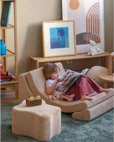 Pouf per bambini marrone chiaro con rivestimento in velluto a coste Cloud – Wigiwama