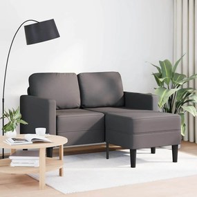 Divano 2 Posti Con Chaise Longue A L Grigio 125cm İn Similpelle /