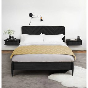 Comodino nero con effetto rovere Farsta – Woodman