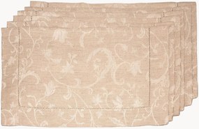 Set di 6 tovagliette americane in lino con bordino jacquard Minija