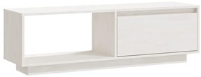 Mobile porta tv bianco 110x30x33,5 cm in legno massello di pino