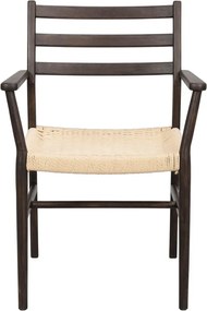 Sedia da pranzo in marrone scuro-naturale Harlan - Rowico