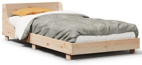 Letto Senza Materasso 90x190 Cm İn Legno Massello Di Pino /