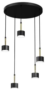 Lampadario su corda ARENA 5xGX53/11W/230V nero/oro