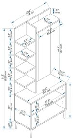 Mobile Ingresso 75 Cm Con Scarpiera E Cappottiera Teris Noce E Antracite