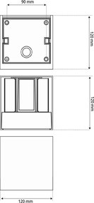 Applique LED Cubo 24W Bidirezionale IP65 CCT con LED OSRAM - Corten