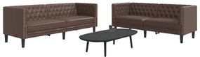 Set Divani Chesterfield 2pz Marrone İn Similpelle /