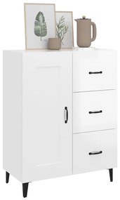 Credenza 69,5x34x90 cm in legno multistrato bianco lucido