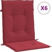 Cuscini per Sedie da Giardino 6 pz Rosso Vino 100x50x3 cm cod mxl 68333