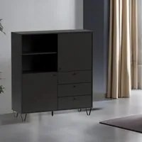 Credenza con ante cassetti e vano a giorno antracite ALDO6 123,6x40x135H