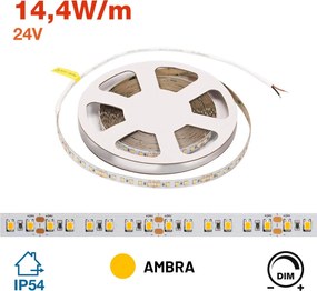 Striscia LED 24V 144W/m Luce Ambrata - IP54 - 5 metri