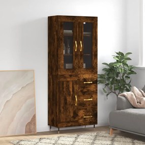 Credenza Rovere Fumo 69,5x34x180 Cm İn Legno Multistrato /