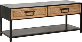 Mobile TV nero/di colore naturale in metallo 95x38x38 cm Hanoi – Mauro Ferretti