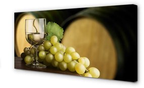 Quadro su tela Un bicchiere di uva a botte 100x50 cm