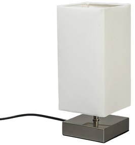 Lampada da tavolo moderna bianca con base in acciaio - Milo