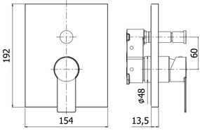 Paffoni Tango Tabox015cr Miscelatore doccia Incasso con Deviatore Piastra Abs Senza Parte Incasso Cromo