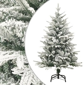 Albero di Natale Artificiale con Neve Verde in PVC e PE, 120 cm