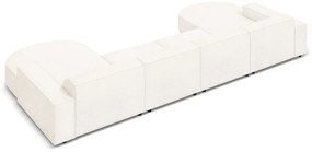 Divano angolare beige in tessuto bouclé (a U) Jodie - Micadoni Home