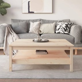 Tavolino da salotto 100x100x40 cm legno massello di pino