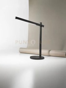 Lampada da tavolo in alluminio nero ruler regolabile a 180° interru...