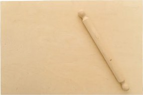 Spianatoia in legno per impasti tradizionali senza bordo con mattarello 85x50 cm