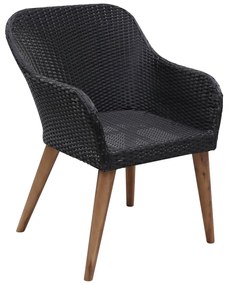 Set da pranzo da giardino 9 pz nero