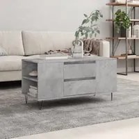 Tavolino Salotto Grigio Cemento 102x44,5x50cm Legno Multistrato 831000