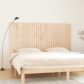 Testiera Da Parete 204x3x110 Cm İn Legno Massello Di Pino /