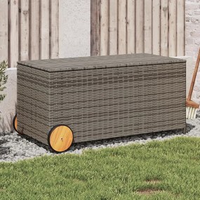 Contenitore Da Giardino Con Ruote Grigio 190l İn Polyrattan /
