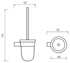 NIMCO BR 11094WN-26 - Scopino a parete BORMO opaco vetro/cromo lucido