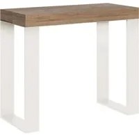 Consolle allungabile 90x40/196 cm Tecno Small Quercia Natura telaio Bianco