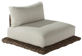 Divano da giardino con cuscino Maya NATERIAL in alluminio e rattan sintetico, seduta in poliestere beige