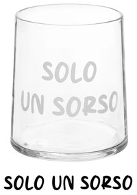 Bicchiere acqua vetro scritta Solo un sorso 350 ml