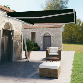 Tenda Sole Retrattile Automatica Con Palo 400x350 Cm Antracite /