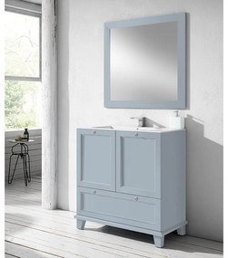 Mobile sottolavabo e lavabo Unike celeste L 80 cm 1 vasca, 2 ante