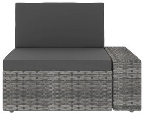 Set divani da giardino 4 pz in polyrattan grigio