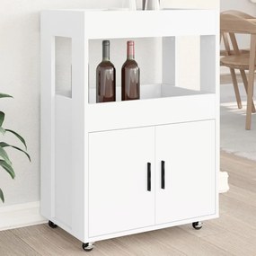 Carrello Bar Bianco 60x39,5x89 Cm İn Legno Multistrato /