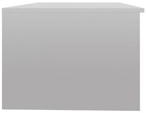 Tavolino da salotto bianco lucido 102x50x36cm legno multistrato
