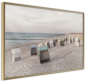 Poster  Baltic Beach Chairs  Cornice Quadri Cornice d'oro, Larghezza x Altezza Home decor 45x30