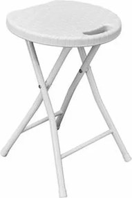 Sgabello da Giardino Pieghevole in Ferro Polietilene Rattan Taddei Plastik Bianco...