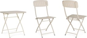 Set da pranzo da giardino beige in acciaio per 2 persone Yvonne – Bizzotto