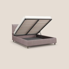 Mariana letto imbottito contenitore con cuscini in tessuto impermeabile T02 rosa