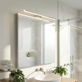 Lampada LED da Specchio 60cm Cromata 12W IP54 Tripla Installazione Colore Bianco Naturale 4.000K